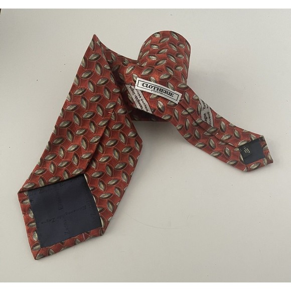 Ermenegildo Zegna 100% Silk Tie Necktie Patterned Coltherie Phoenix - Picture 3 of 5